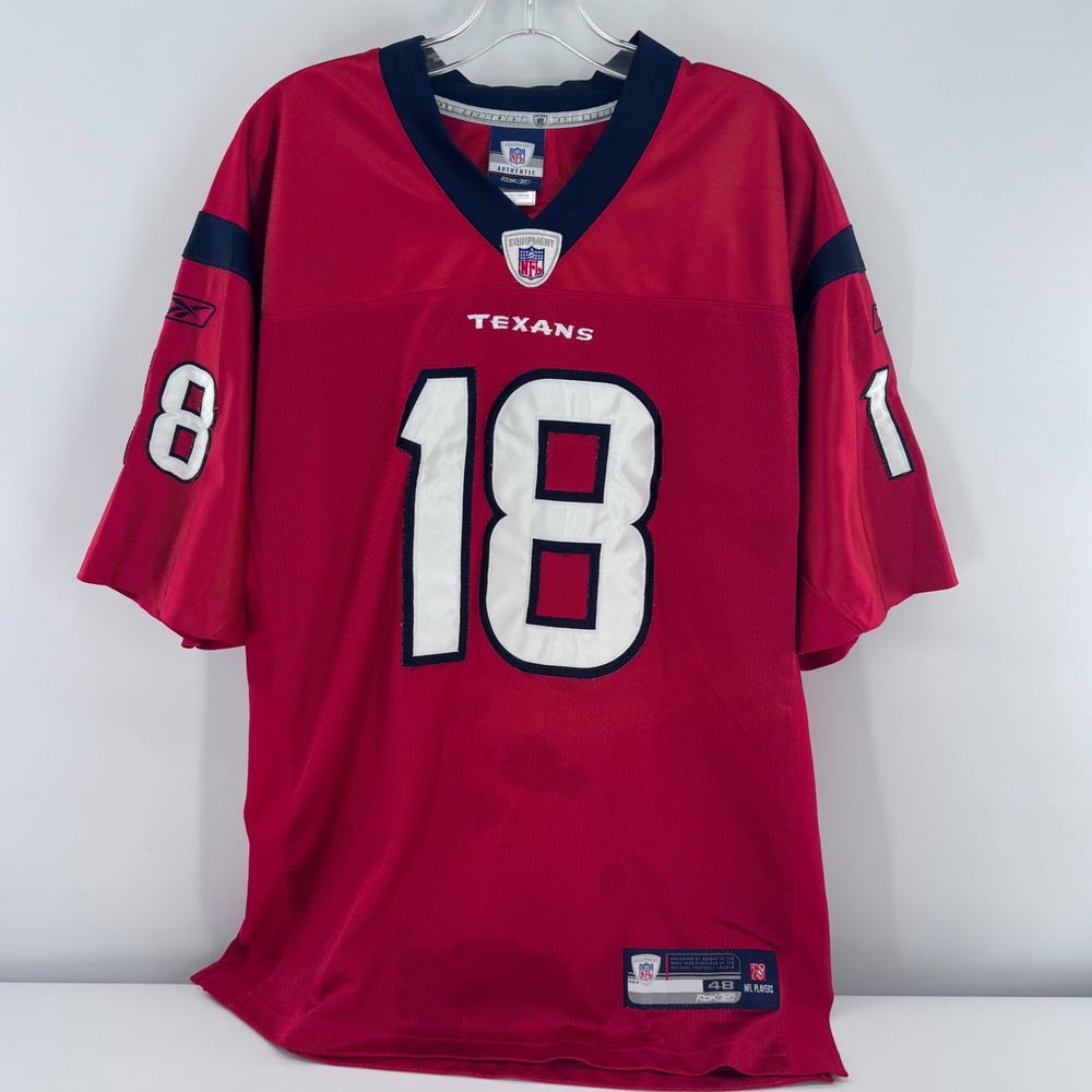 NFL Houston Texans Andre Johnson 18 Authentic Jersey Men's 48‎ Red